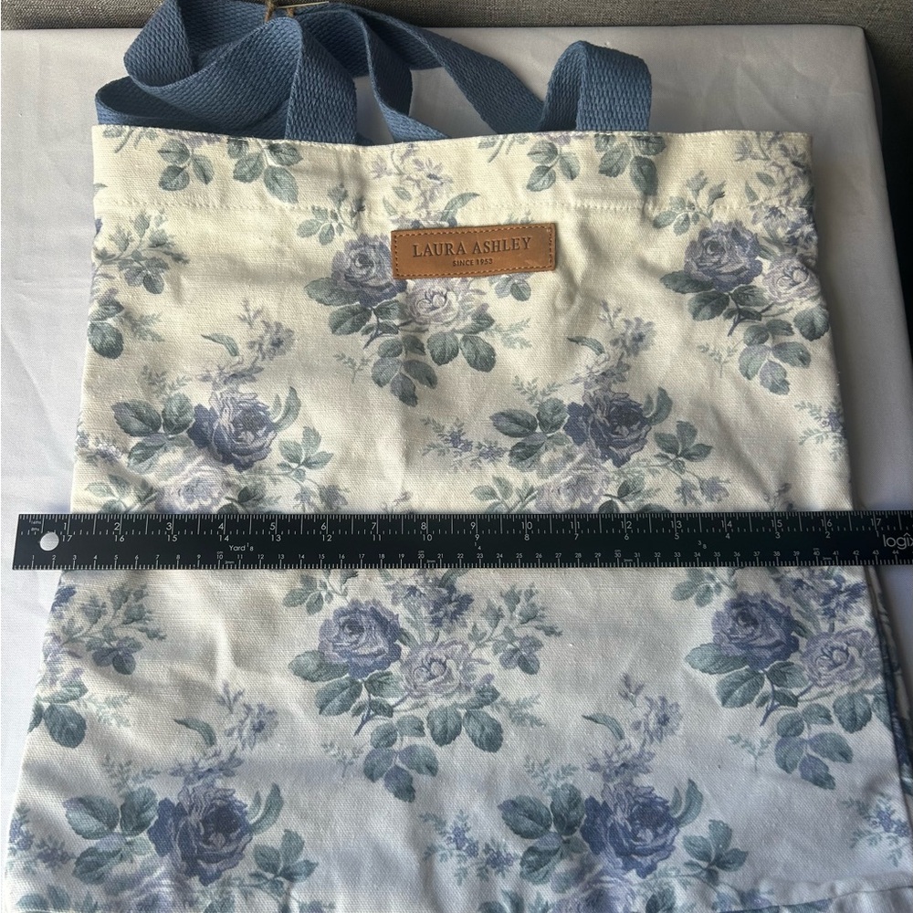 Laura Ashley Cream and Blue Floral Tote - Picture 3 of 6